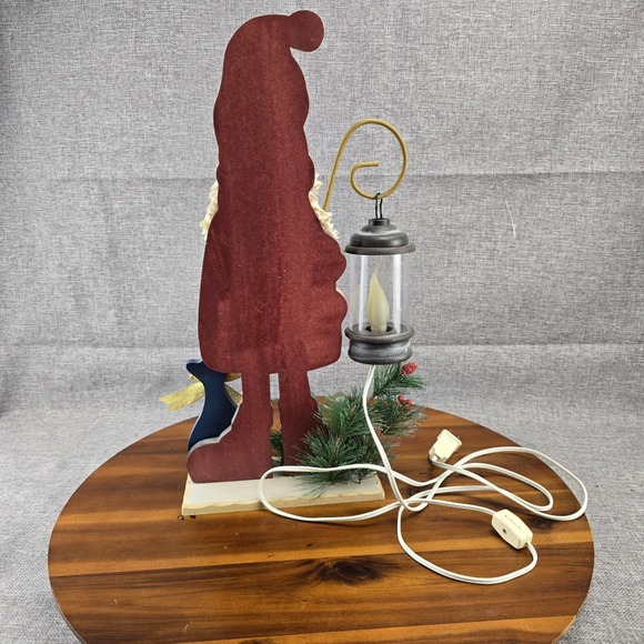 Vintage Christmas Santa Figure Lantern Lamp Lighted Holiday Decor - Picture 4 of 6